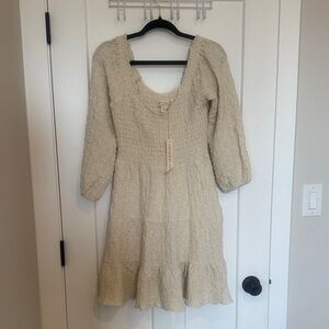 Saltwater LUXE Cream Long Sleeve Dress